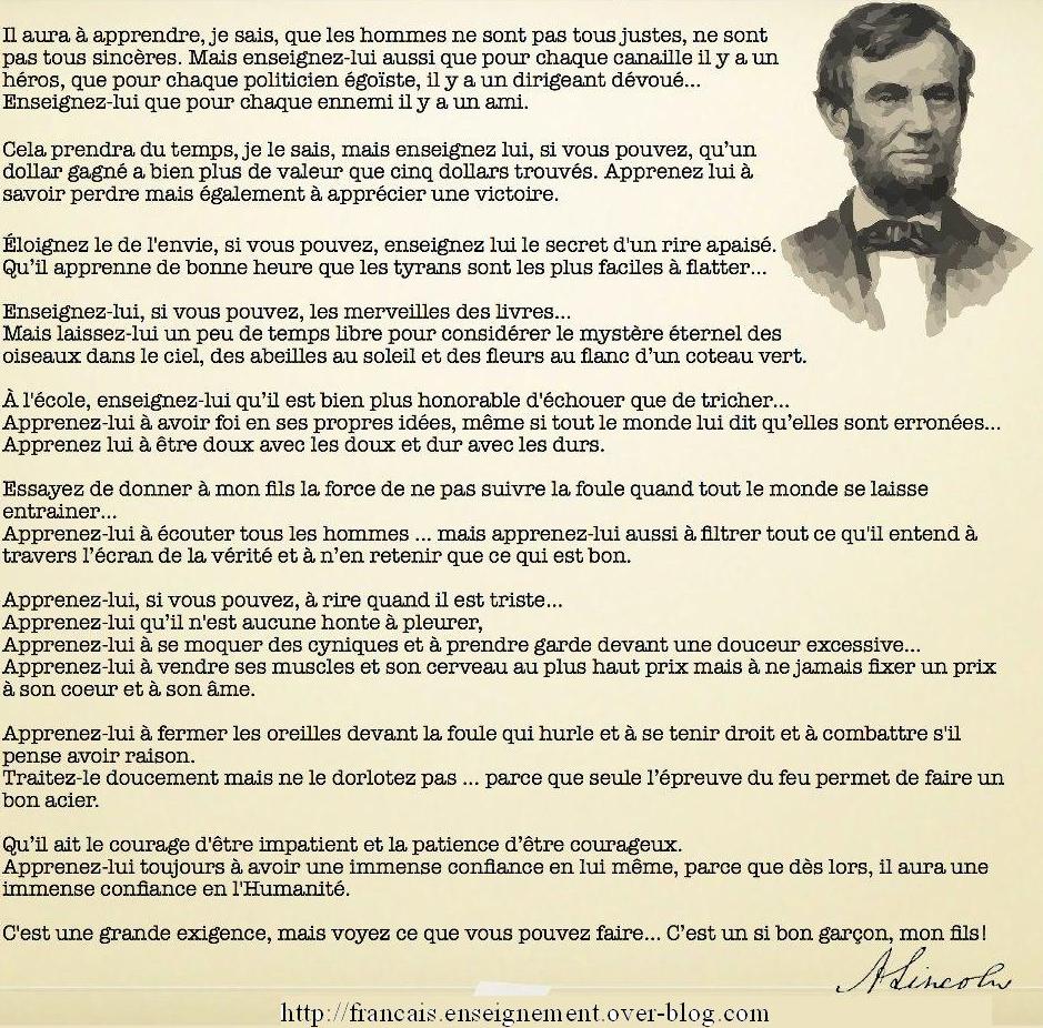 Lettre d'Abraham Lincoln